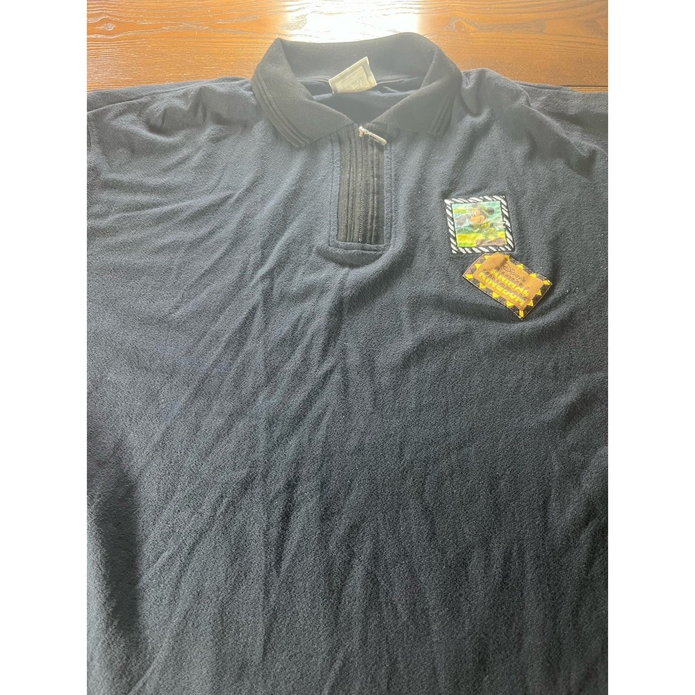 Disney Vintage Polo Quarter Zip Mickey Animal Kingdom Golf Shirt Size XL Made US